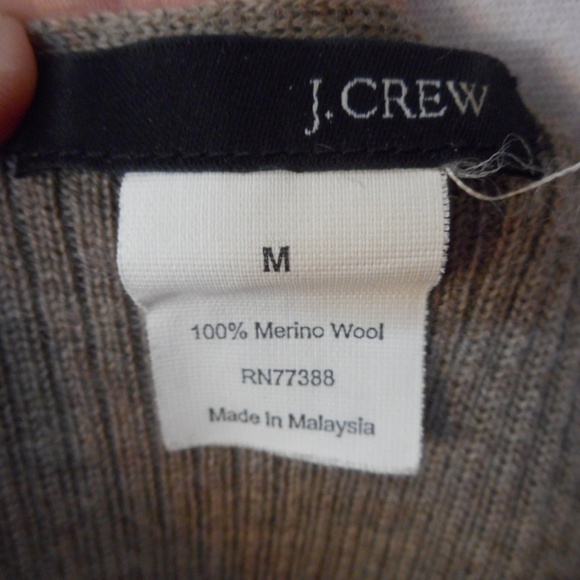J. Crew ribbed knit Brown Sweater 100% merino wool - Picture 3 of 5